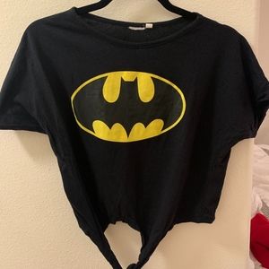 Batman Logo Tie-Crop Top (Black)